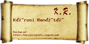 Károsi Renátó névjegykártya