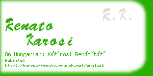 renato karosi business card